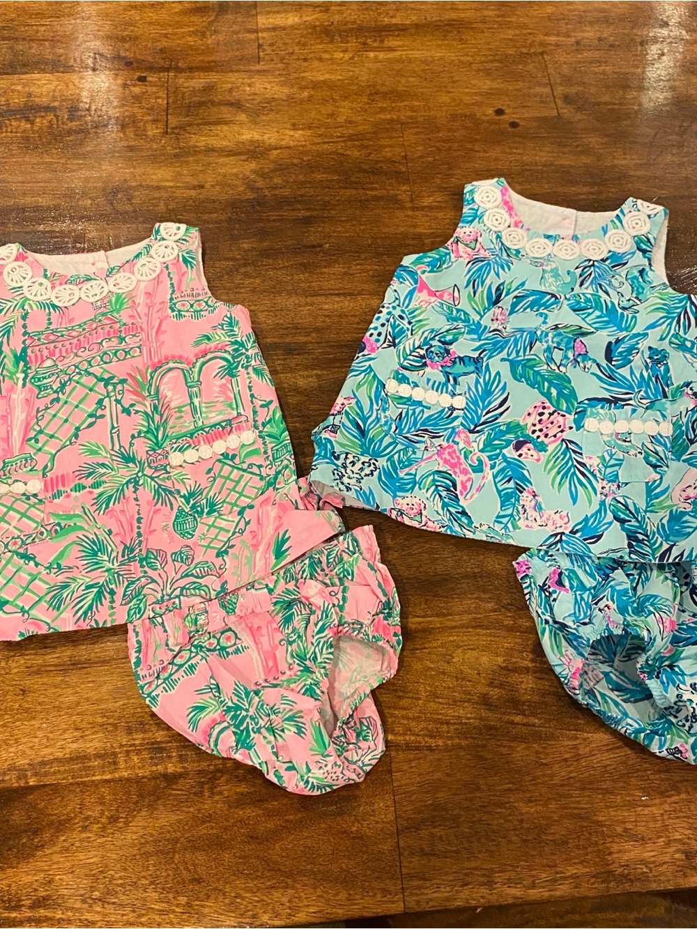 Lilly Pulitzer Girls Pink & Turquoise Tropical Matching Sets